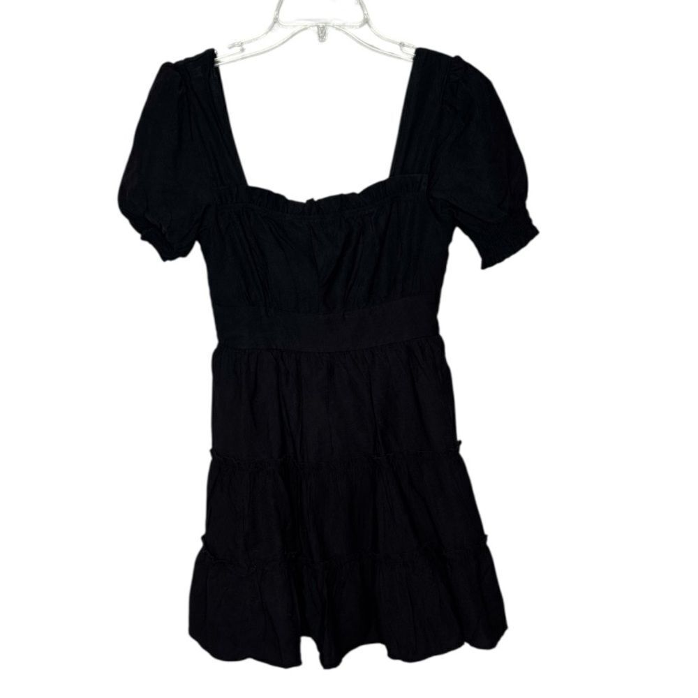 MINE Black Smocked Mini Dress. New With Tag.